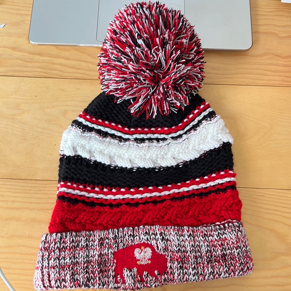 NWT Polish Buffalo Pom Winter Hat - One Size